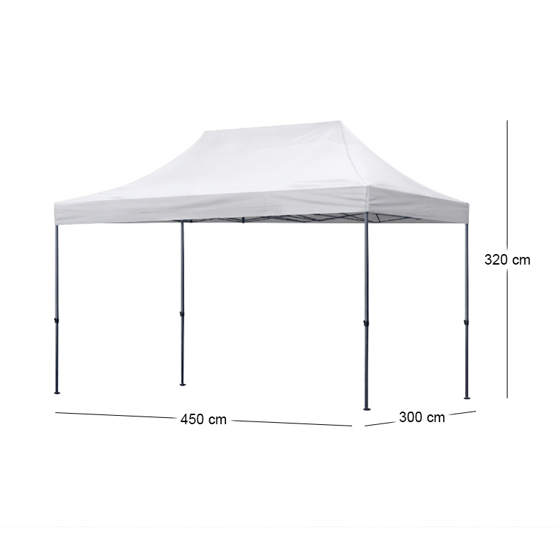 Κιόσκι - Gazebo Bari Megapap πτυσσόμενο μεταλλικός σκελετός - αδιάβροχο ύφασμα χρώμα λευκό 3x4,5x3,20m.