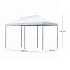 Κιόσκι - Gazebo Bari Megapap πτυσσόμενο μεταλλικός σκελετός - αδιάβροχο ύφασμα χρώμα λευκό 3x6x3,27m.
