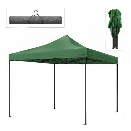 Κιόσκι - Gazebo Bari Megapap πτυσσόμενο μεταλλικός σκελετός - αδιάβροχο ύφασμα χρώμα πράσινο 3x3x3,10m.