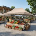 Κιόσκι - Gazebo Bari Megapap πτυσσόμενο μεταλλικός σκελετός - αδιάβροχο ύφασμα χρώμα της άμμου 3x4,5x3,20m.