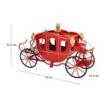 XMAS RED METAL DECORATION PUMPKIN CART 55X21.5X32.5