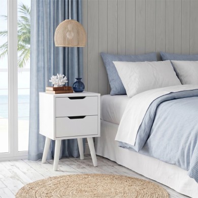 Alina bedside table in white color 29x29x49cm.