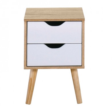 Alina bedside table in sonoma - white color 29x29x49cm.
