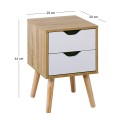 ALINA Bedside 29x29x44 Sonoma/White