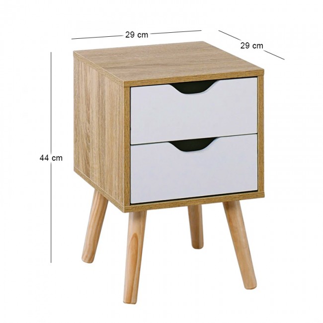 ALINA Bedside 29x29x44 Sonoma/White