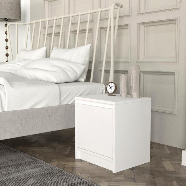 Conve Megapap melamine nightstand in white color 40x35x45cm.