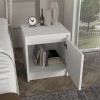 Conve Megapap melamine nightstand in white color 40x35x45cm.