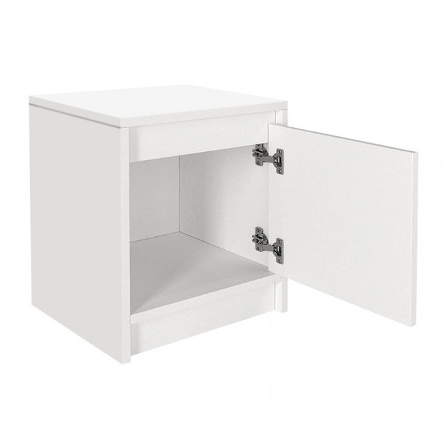 Conve Megapap melamine nightstand in white color 40x35x45cm.