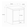 Conve Megapap melamine nightstand in white color 40x35x45cm.