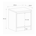 Κομοδίνο Conve Megapap χρώμα sapphire oak 40x35x45εκ.