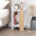 Elos Megapap melamine nightstand in white - sapphire oak color 30x31.7x55cm.