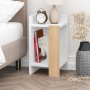 Elos Megapap melamine nightstand in white - sapphire oak color 30x31.7x55cm.