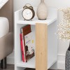 Κομοδίνο Elos Megapap χρώμα λευκό - saphhire oak 30x31,7x55εκ.
