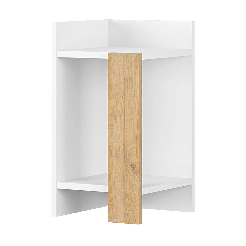 Elos Megapap melamine nightstand in white - sapphire oak color 30x31.7x55cm.