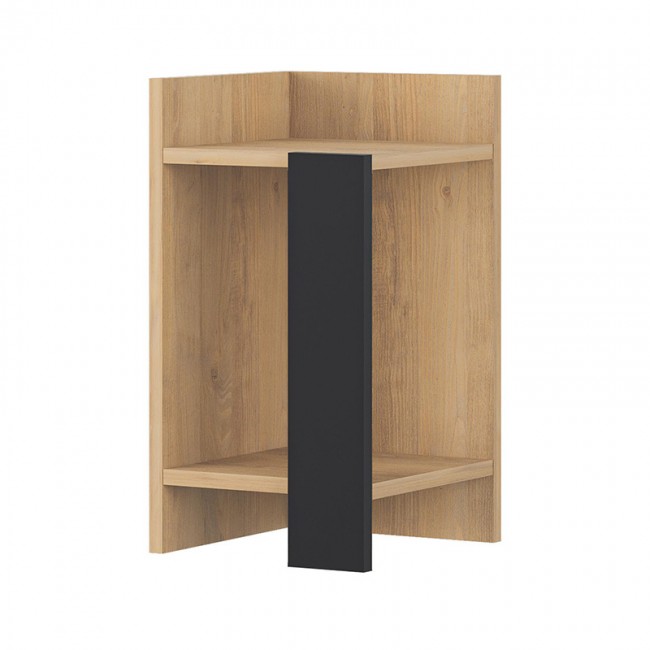 Elos Megapap melamine nightstand in sapphire oak - silky black color 30x31.7x55cm.