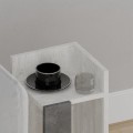 Elos Megapap melamine nightstand right module in ancient white - retro grey color 25x27x60cm.
