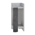 Elos Megapap melamine nightstand right module in ancient white - retro grey color 25x27x60cm.
