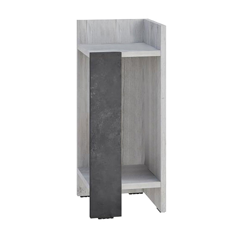 Elos Megapap melamine nightstand right module in ancient white - retro grey color 25x27x60cm.