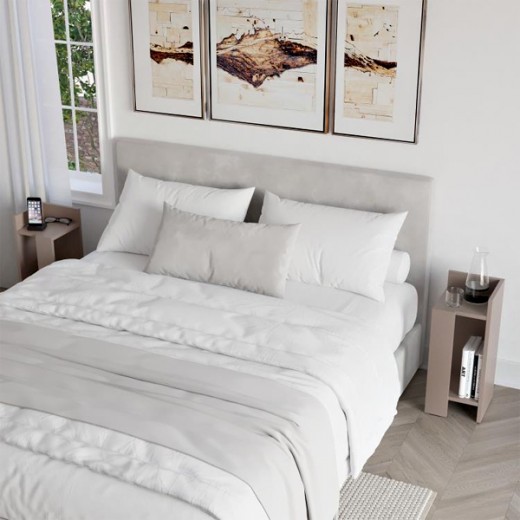 Κομοδίνο Elos Megapap σετ 2 τεμαχίων χρώμα ανοιχτή μόκα 25x27x60εκ.