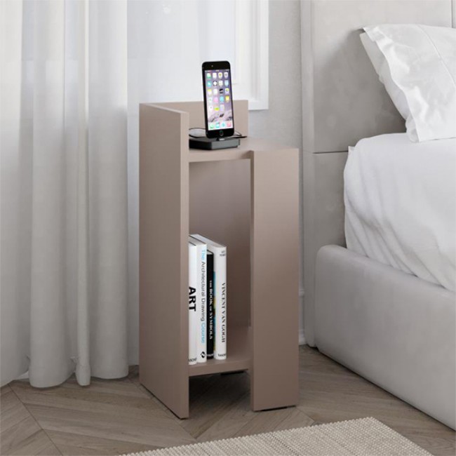 Κομοδίνο Elos Megapap σετ 2 τεμαχίων χρώμα ανοιχτή μόκα 25x27x60εκ.