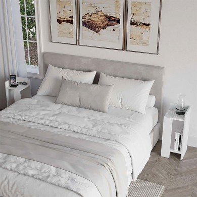 Elos Megapap melamine night-stand set in white color 25x27x60cm.