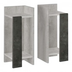 Κομοδίνο Elos Megapap σετ 2 τεμαχίων χρώμα λευκό αντικέ - γκρι ρετρό 25x27x60εκ.