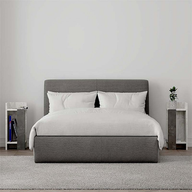 Κομοδίνο Elos Megapap σετ 2 τεμαχίων χρώμα λευκό αντικέ - γκρι ρετρό 25x27x60εκ.