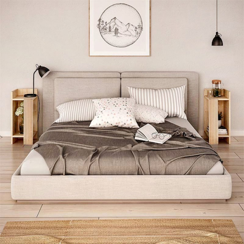 Elos Megapap melamine night-stand set in sapphire oak color 25x27x60cm.