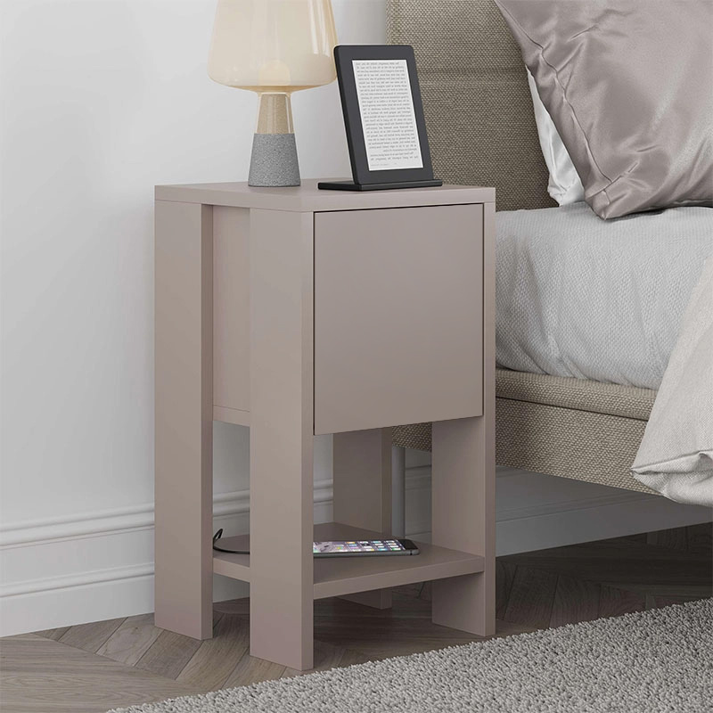 Ema Megapap melamine night-stand in light mocha color 30x30x55cm.