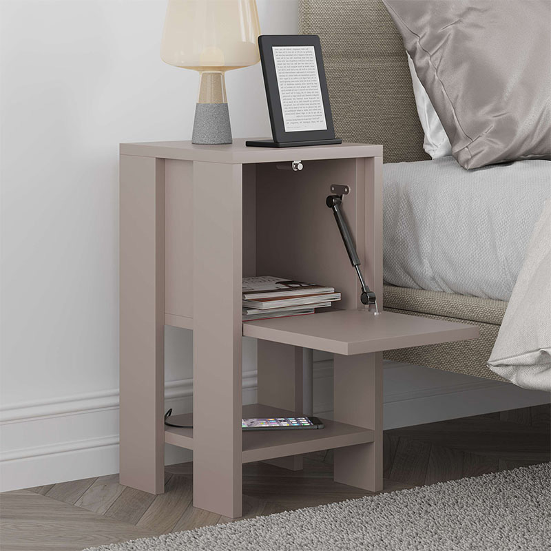 Ema Megapap melamine night-stand in light mocha color 30x30x55cm.