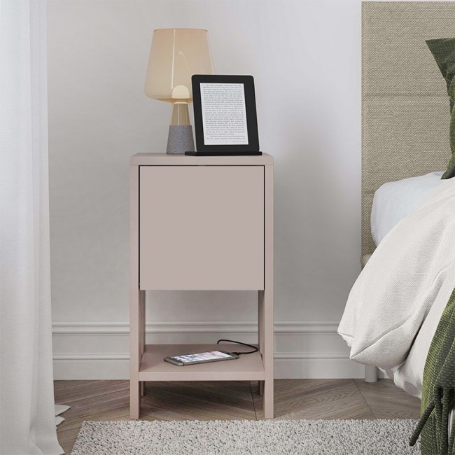 Κομοδίνο Ema Megapap χρώμα ανοιχτή μόκα 30x30x55εκ.