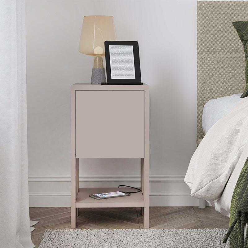 Ema Megapap melamine night-stand in light mocha color 30x30x55cm.