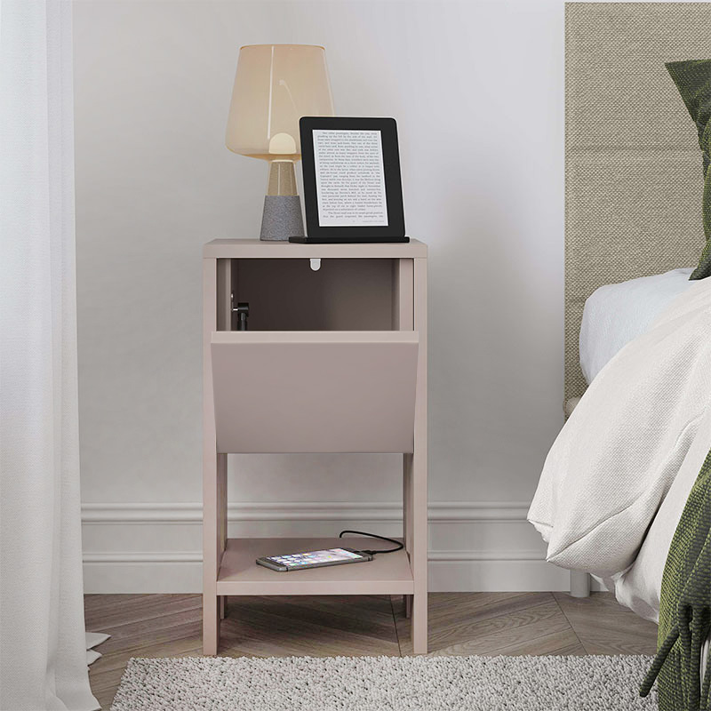 Ema Megapap melamine night-stand in light mocha color 30x30x55cm.