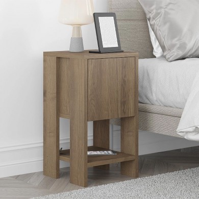 Ema Megapap melamine night-stand in light brown color 30x30x55cm.