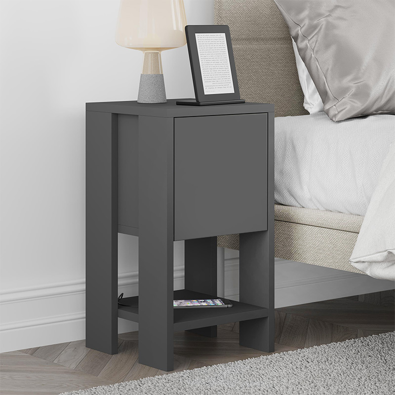 Ema Megapap melamine night-stand in anthracite color 30x30x55cm.