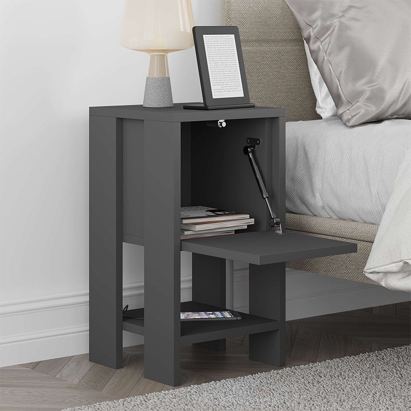 Ema Megapap melamine night-stand in anthracite color 30x30x55cm.