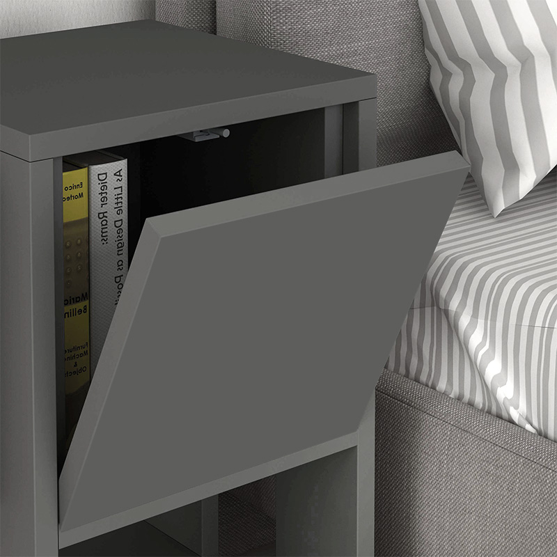 Ema Megapap melamine night-stand in anthracite color 30x30x55cm.