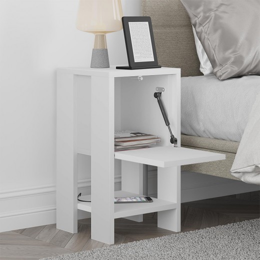 Κομοδίνο Ema Megapap χρώμα λευκό 30x30x55εκ.