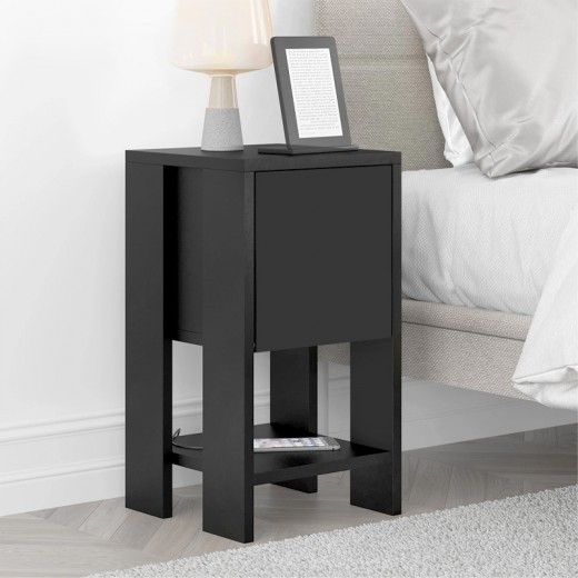 Κομοδίνο Ema Megapap χρώμα μαύρο 30x30x55εκ.