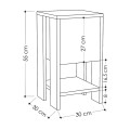 Ema Megapap melamine night-stand in black color 30x30x55cm.