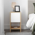 Ema Megapap melamine night-stand in sapphire oak - white color 30x30x55cm.