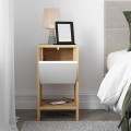 Ema Megapap melamine night-stand in sapphire oak - white color 30x30x55cm.