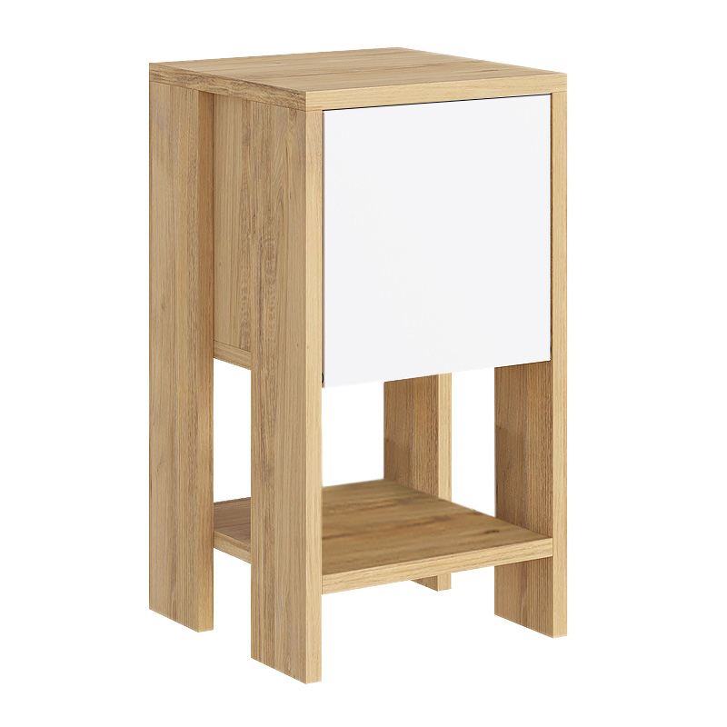 Ema Megapap melamine night-stand in sapphire oak - white color 30x30x55cm.