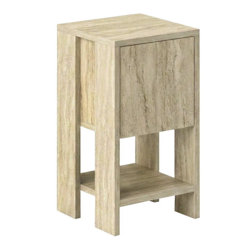 Ema Megapap melamine night-stand in travertine color 30x30x55cm.