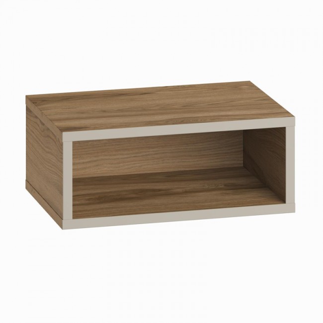 Κομοδίνο επιτοίχιο Brik Megapap με LED χρώμα καρυδί - sandstone 45x30x18εκ.