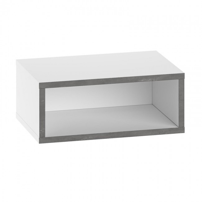 Κομοδίνο επιτοίχιο Brik Megapap με LED χρώμα λευκό - γκρι ρετρό 45x30x18εκ.