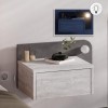Dotta Megapap wall mounted nighstand with LED light in ancient white - grey retro color 52x33.6x28cm.