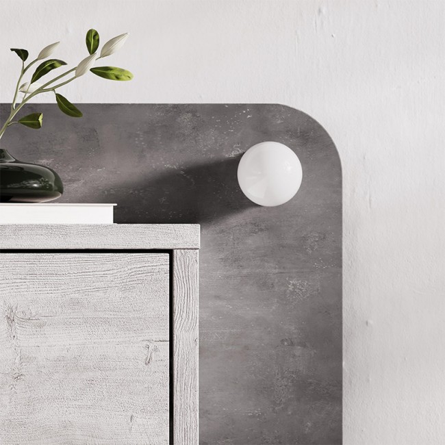 Dotta Megapap wall mounted nighstand with LED light in ancient white - grey retro color 52x33.6x28cm.