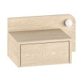 Κομοδίνο επιτοίχιο Dotta Megapap με LED χρώμα light oak 52x33,6x28εκ.