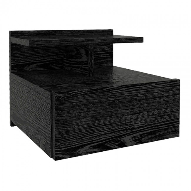 Κομοδίνο επιτοίχιο Mislina Megapap χρώμα sencron black 40x33,2x32εκ.